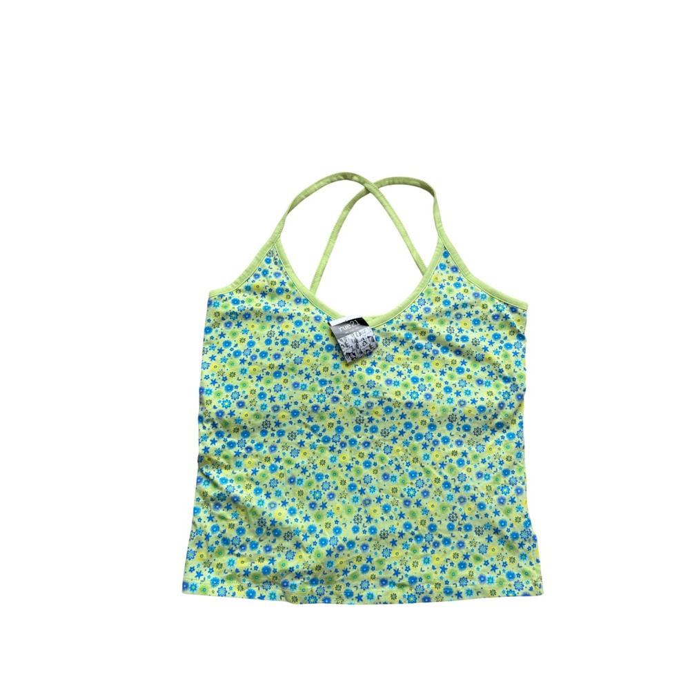 Rue 21 Y2K Cami Tank Top Shelf Bra Floral Size L NWT Soft Girl Mall Fairy summer